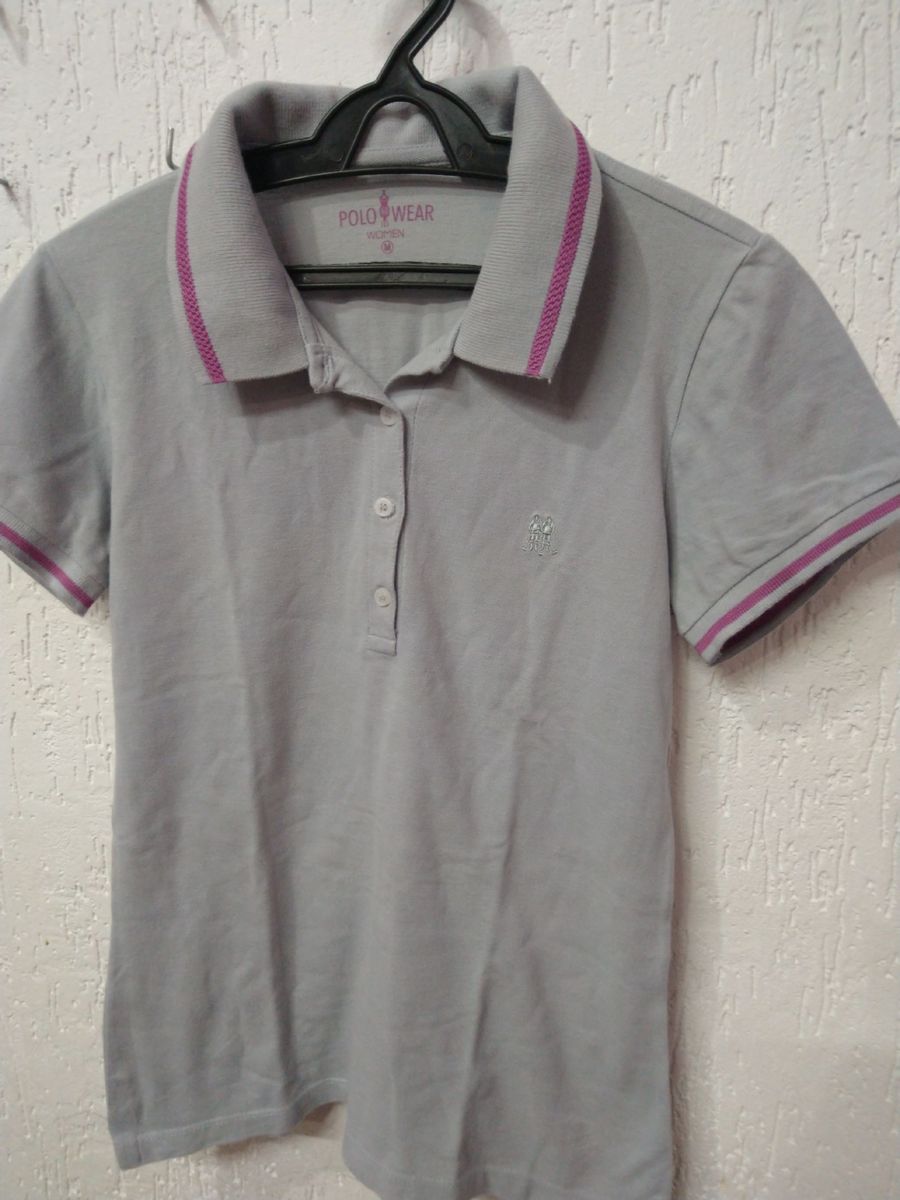 camisa polo cinza feminina