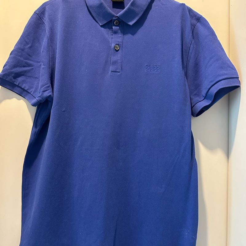 Polo Shirt Camisa Hugo Boss Azul Cascab Camiseta Polo Hugo Boss