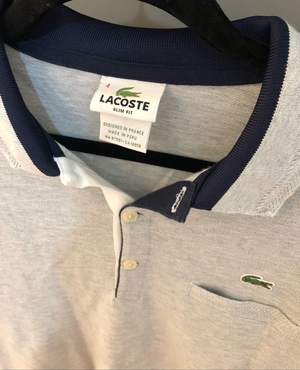 polo lacoste com bolso