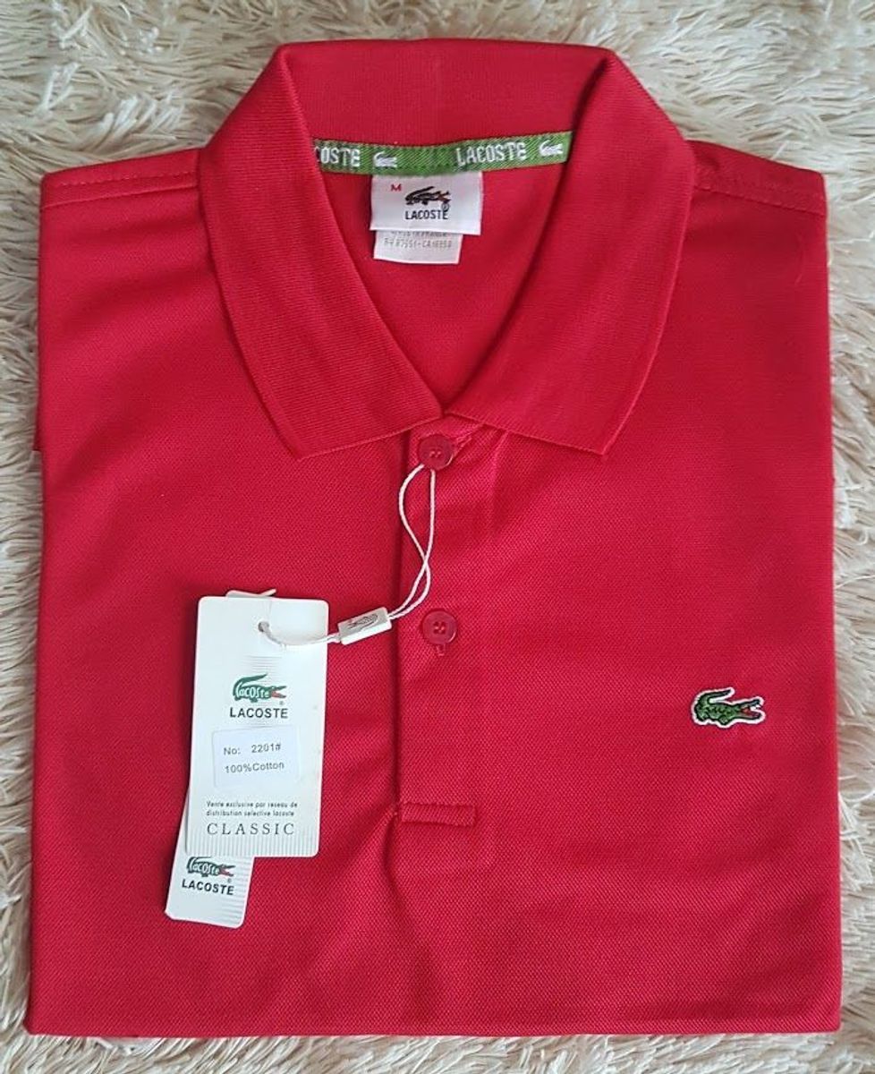 polo lacoste masculina vermelha