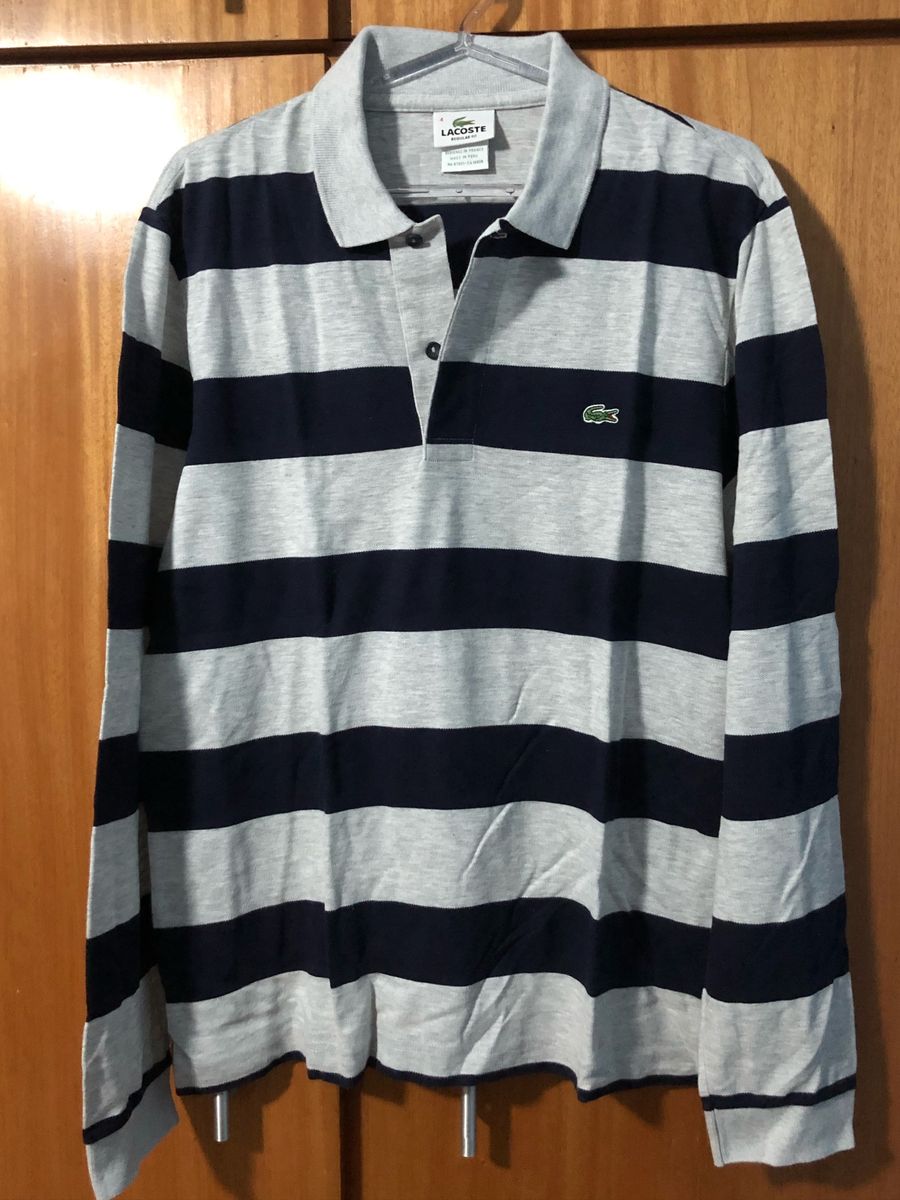 polo manga longa lacoste