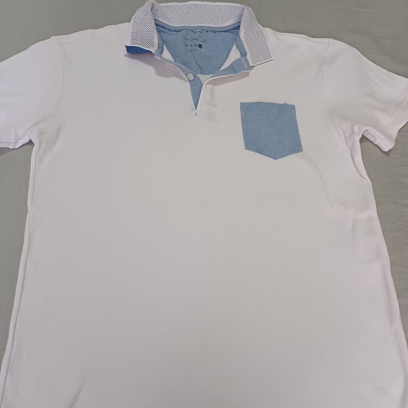 Camisa Polo Masculina Infantil Tamanho 16 Branca e Azul Roupa Infantil  para Menino C&A Nunca Usado 97220615 enjoei