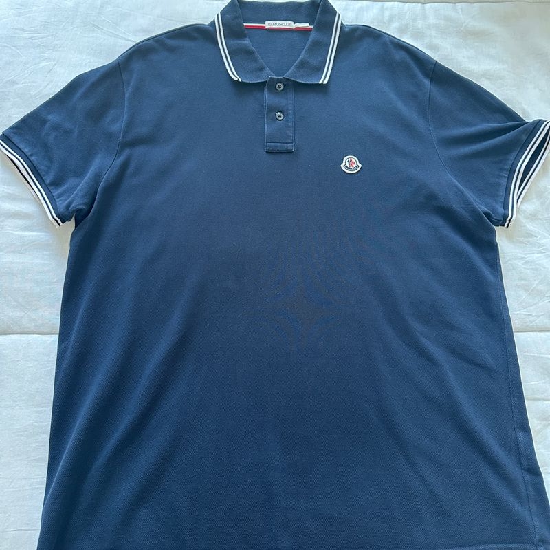 Camisa Polo Moncler Azul Marinho Xxl (3g) | Moncler Usado 90829684