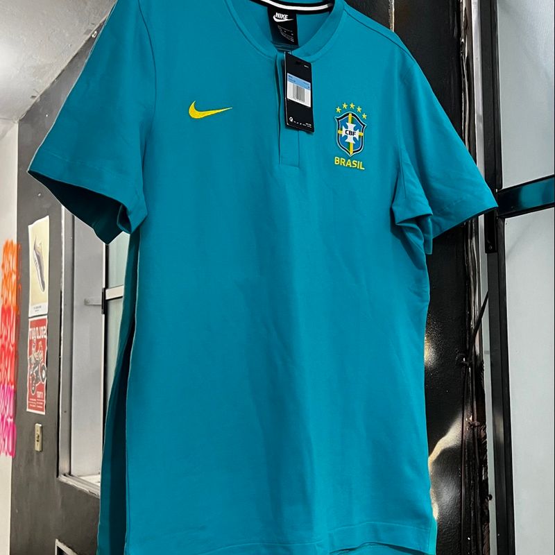 Camisa Polo Nike Cbf Seleção Brasileira Azul Celeste | Camisa Masculina  Nike Nunca Usado 90933244 | enjoei