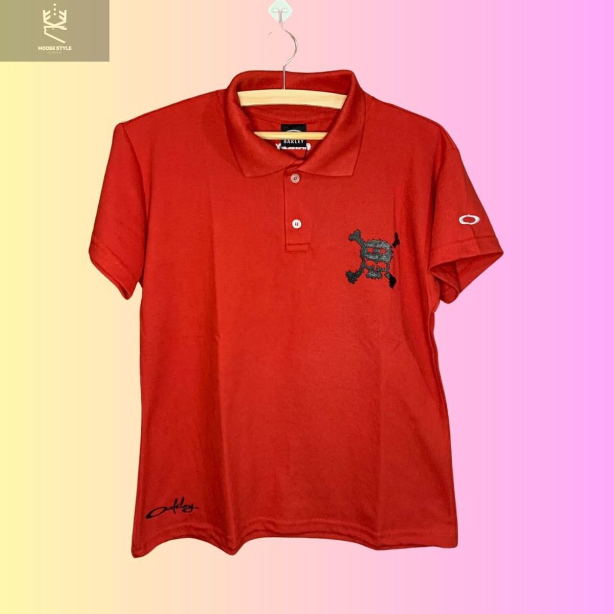 Camisa Polo Oakley Feminina Vermelha Skull