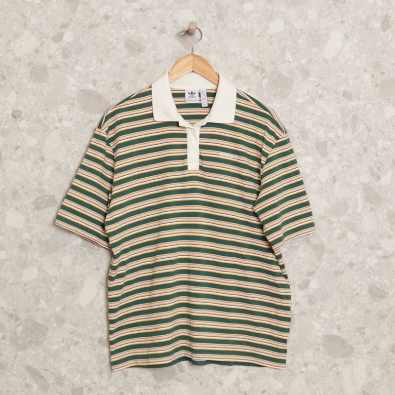 Camisa Polo Oversize Stripe '80s Adidas | Adidas Nunca Usado