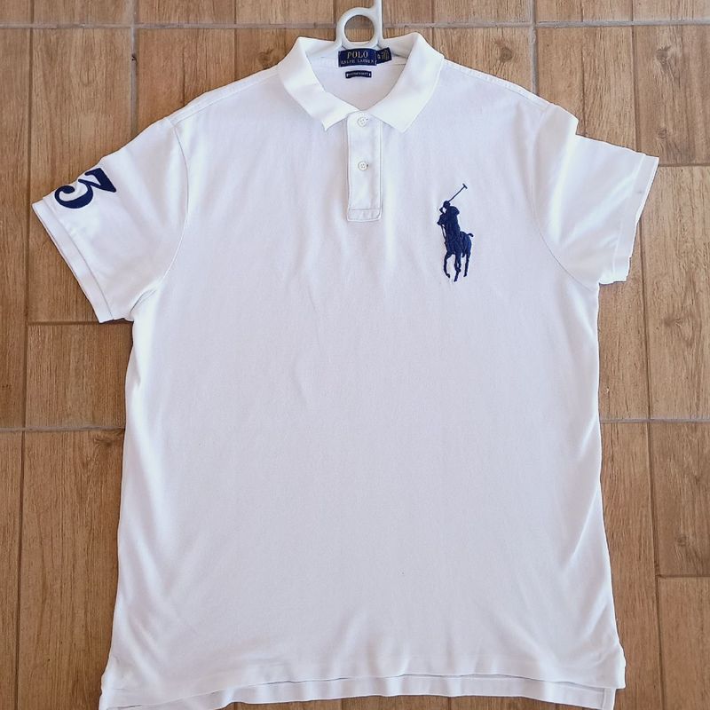 Camisa Polo Ralph Lauren Branca Slim Fit Original Perfeita Tamanho Xl Gg, Camisa Masculina Polo Ralph Lauren Usado 94743302