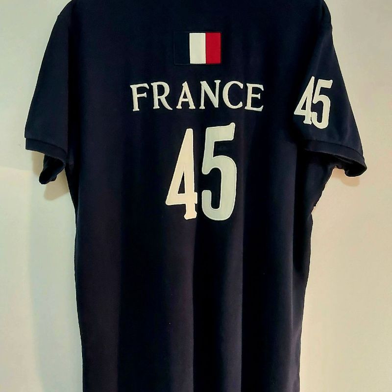 Camisa Polo Ralph Lauren França Bandeira - Azul - Tam: L/G