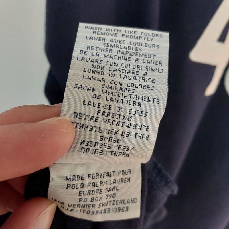 kマート 2381-1○ Ralph Lauren Frances Camisa Polo Ralph Lauren França Bandeira - Azul - Tam: L/G