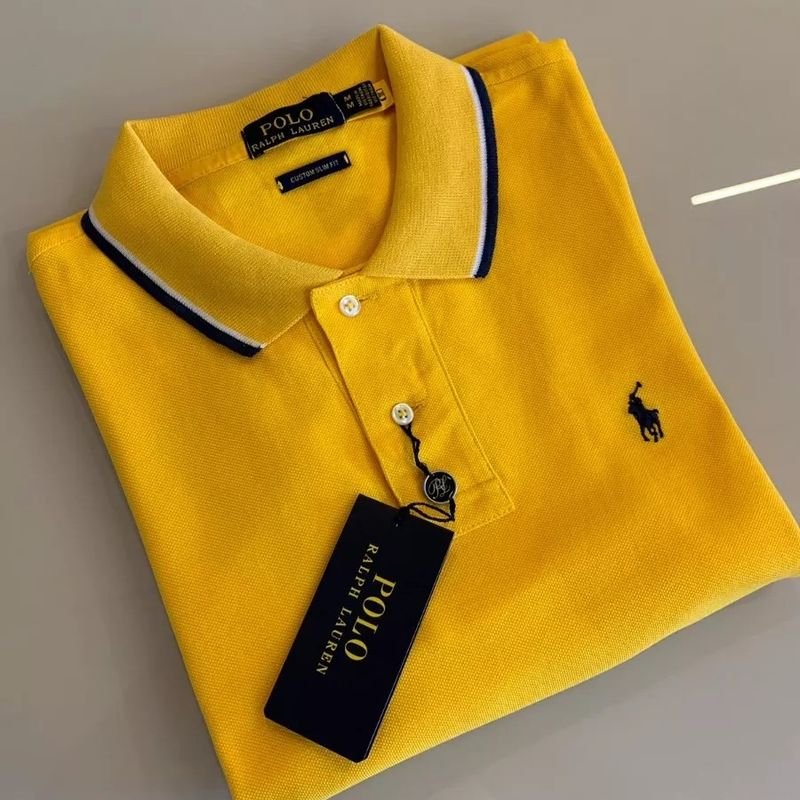 Camisa Polo Ralph Lauren Original Azul e Amarela Infantil