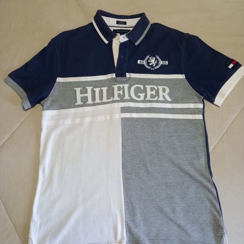 Camisa Polo Tommy Hilfiger Azul Bordado | Camisa Masculina Tommy