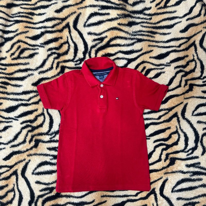Camisa Polo Tommy Hilfiger Vermelho Infantil