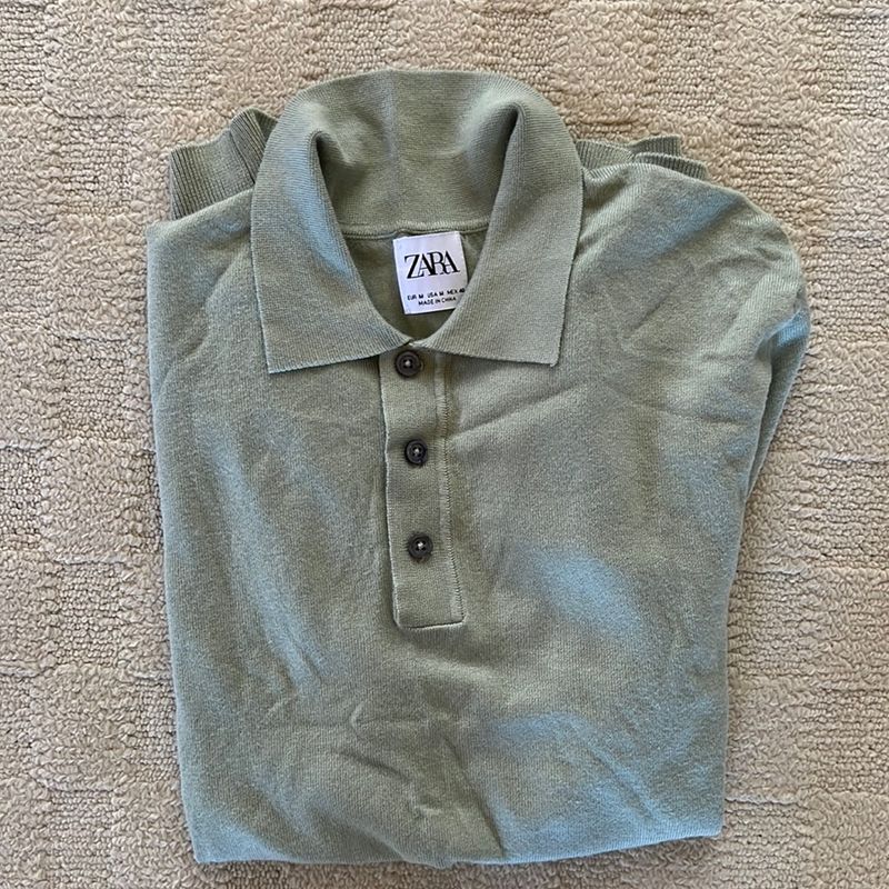 Camisa Polo Trico Zara Verde Claro Camisa Masculina Zara Nunca Usado 83949359 enjoei
