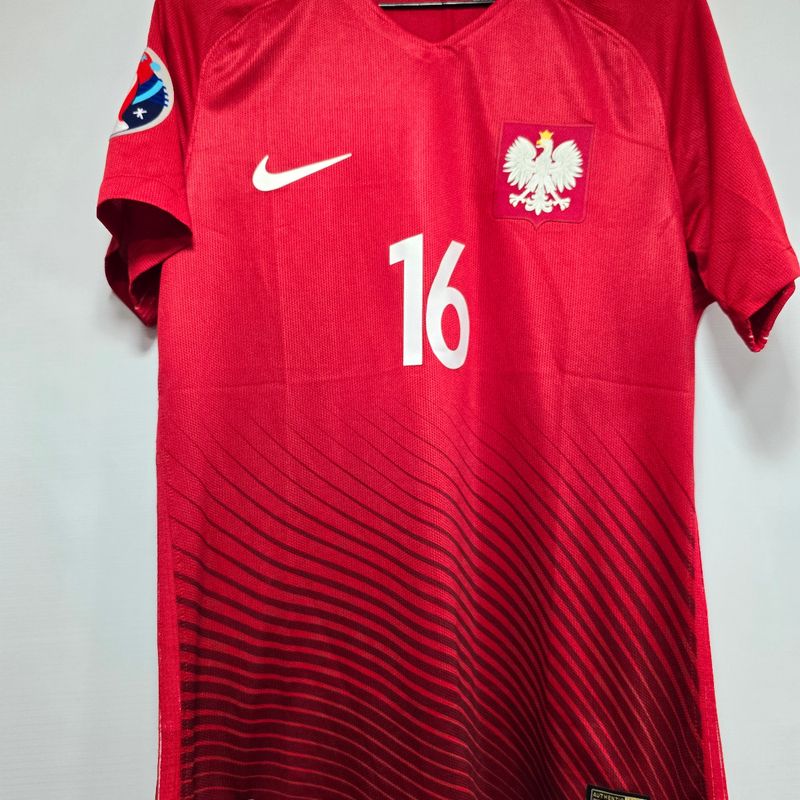 Camisa Polonia Away 2016 Kuba 16 Euro 2016 de Jogo Oficial