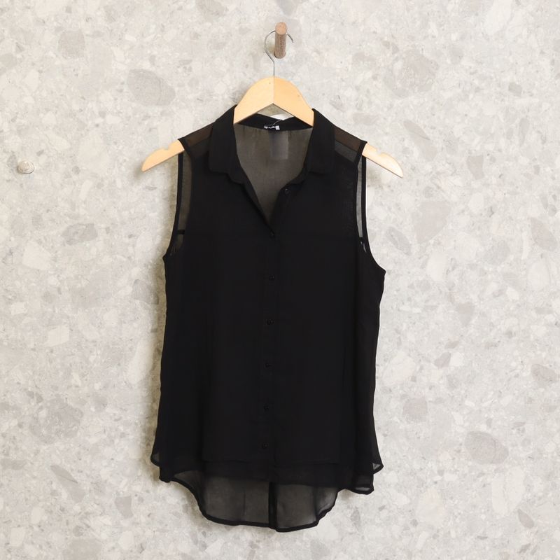 Camisa Preta Pimkie Blusa Feminina Pimkie Usado 95398251 enjoei