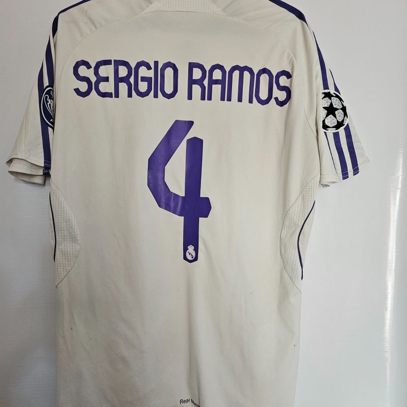 Camisa Real Madrid Home 07-08 Sergio Ramos 4 Champions League