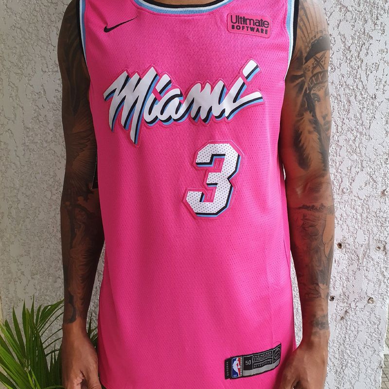 Camisa NBA Miami Heat Rosa Azul - Nike - Masc.