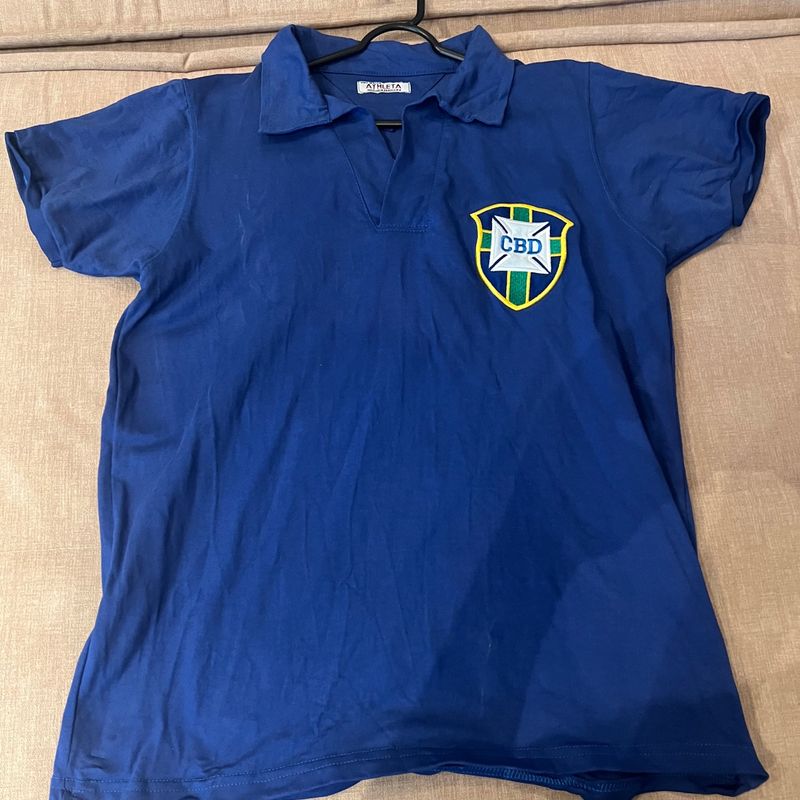Camisa Brasil Retro 1958, Camiseta Masculina Athleta Usado 95032271
