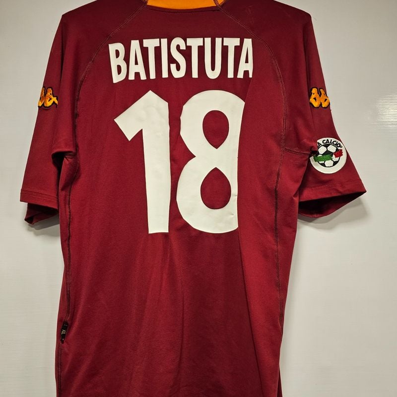 Camisa Roma Home 00-01 Batistuta 18 Série a Versão Jogador | Kappa