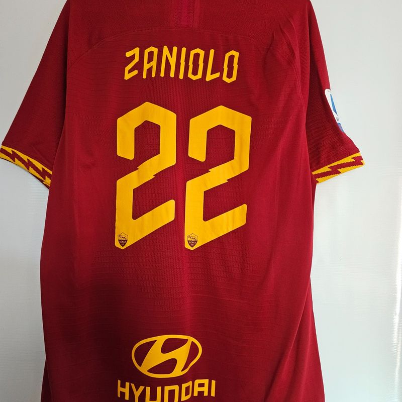 Camisa Roma Home 19-20 Zaniolo 22 Série a Versão Jogador Oficial