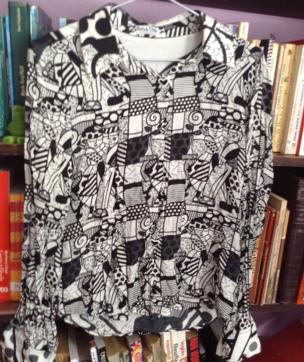 camisa rosa chá romero britto - camisas rosa chá