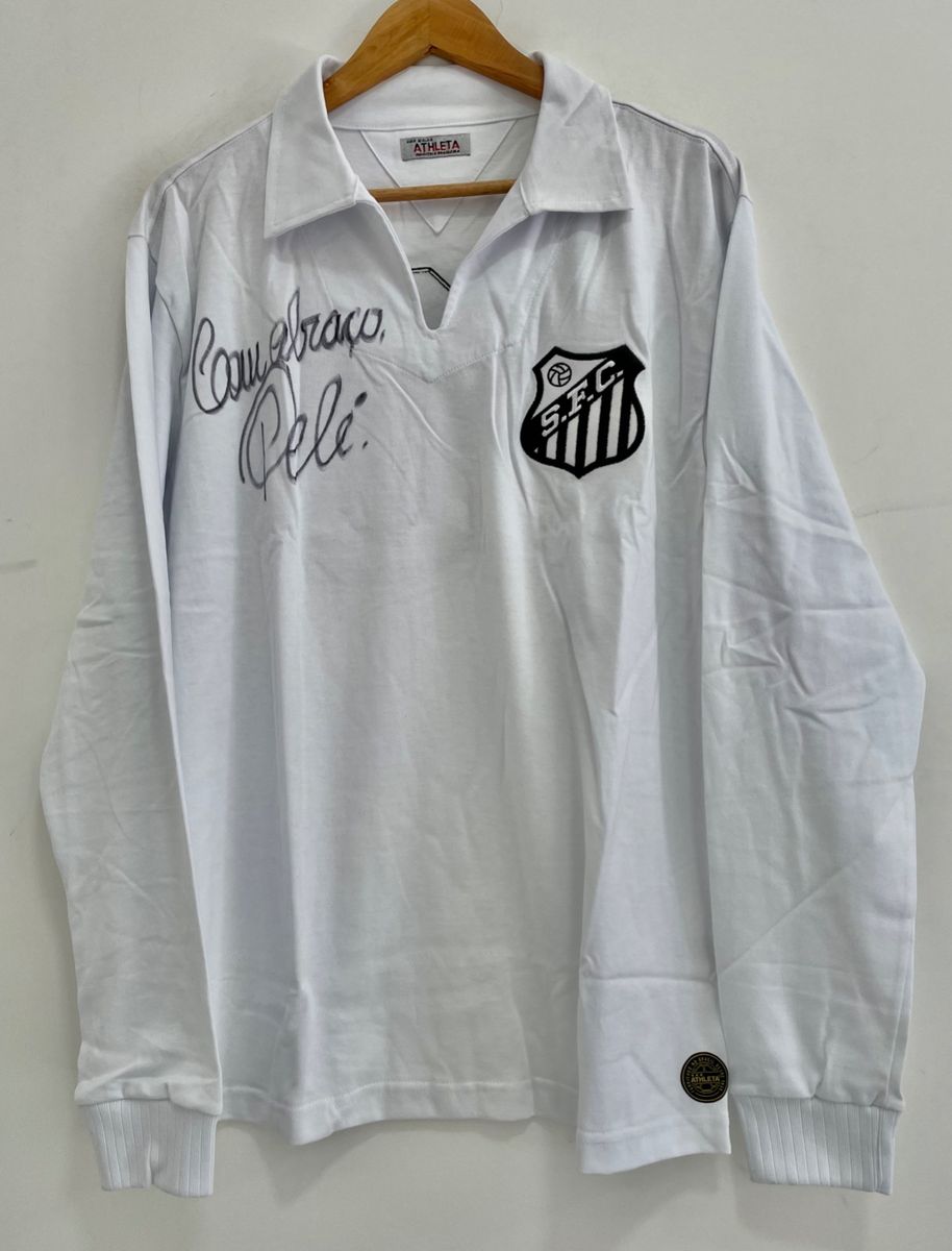 Camisa Santos Athleta Modelo 1962 Autografada Pelé | Roupa