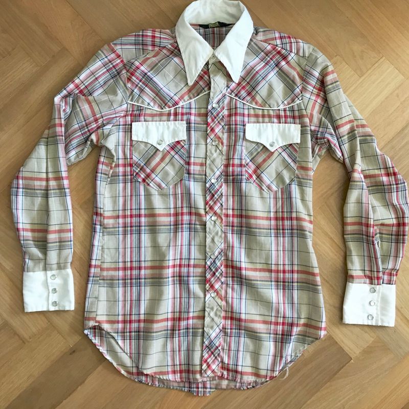 Camisa Sears Anos 70 Western Vintage Country Cowboy