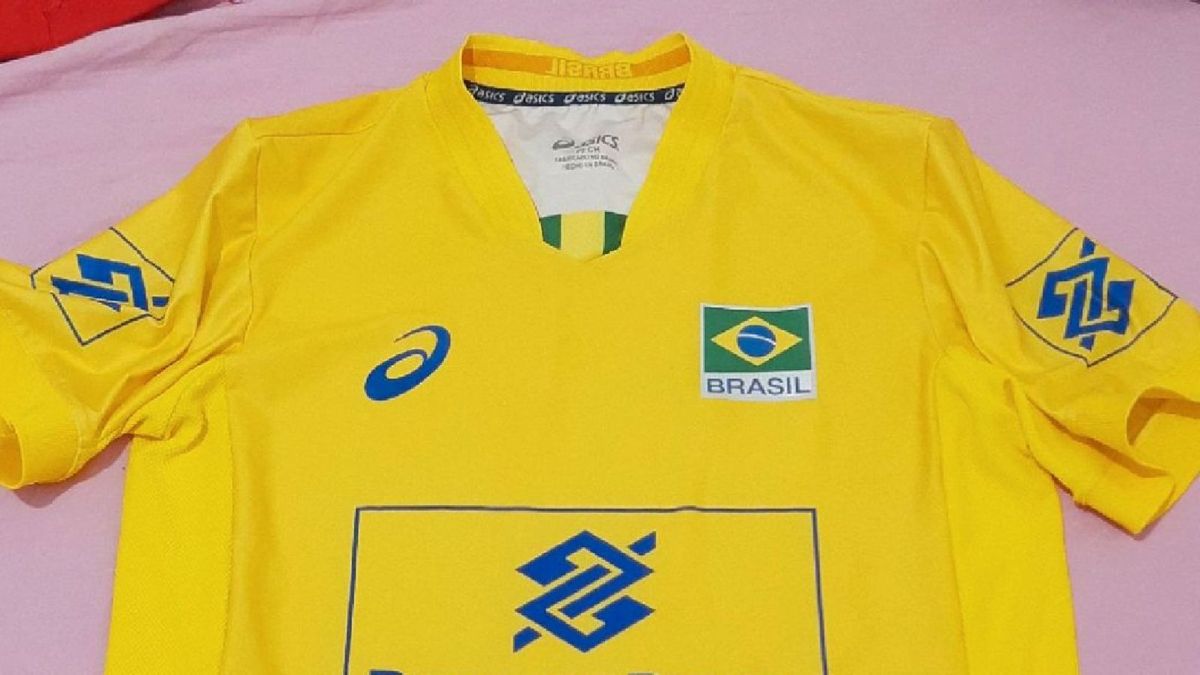 Camisa Seleção Brasil Vôlei, Camiseta Masculina Asics Usado 45156124