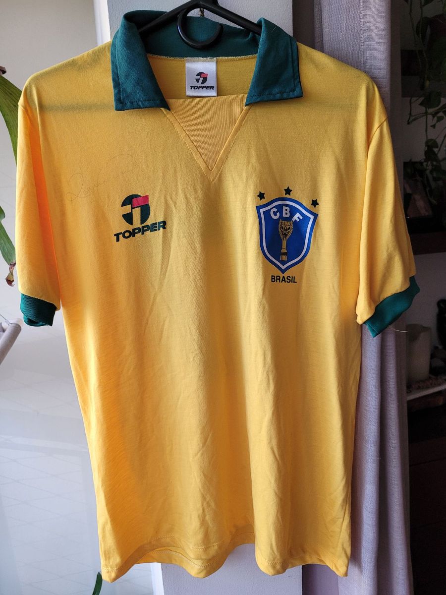 Camisa Seleção Brasileira 1990 Topper Retrô Brasil | Camisa Masculina ...