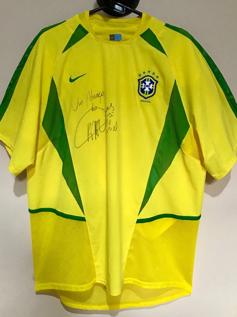 Camisa Selecao Brasileira 2002 Jogador Autografada Kaka Camisa Masculina Nike Nunca Usado 47733640 Enjoei