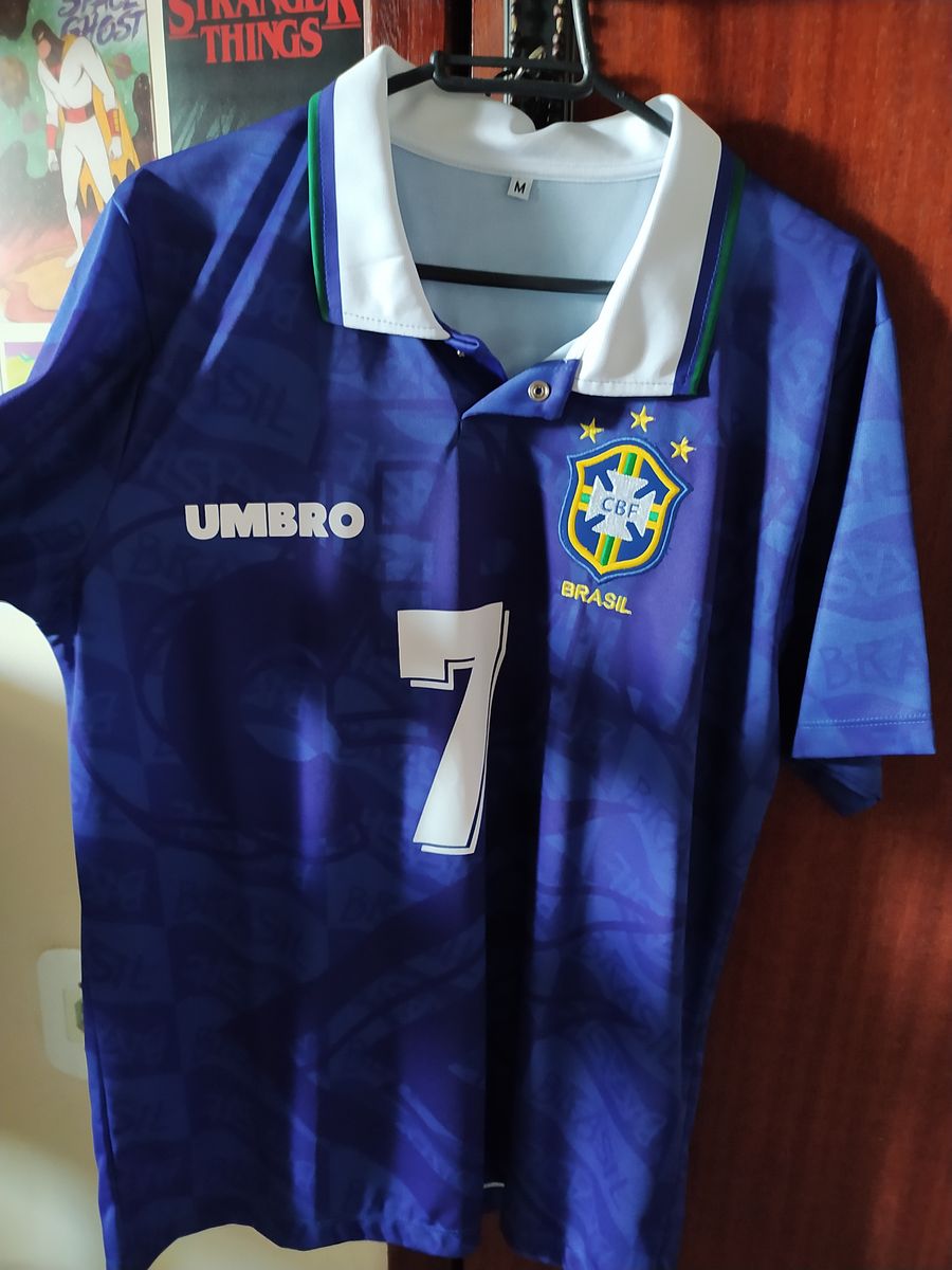 Camisa Seleção Brasileira Azul 1994 Modelo Retrô, Camisa Masculina Umbro  Usado 64432737