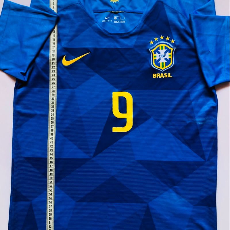 Camisa Seleção Brasileira Azul 2018 Gabriel Jesus 9 Oficial Nike