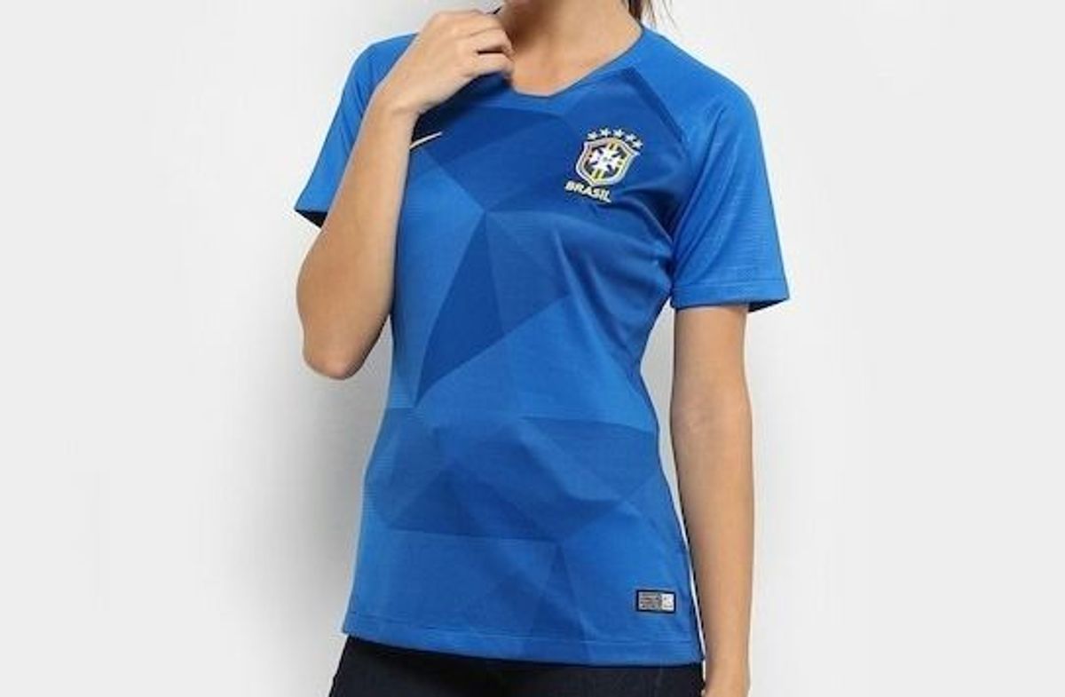 Camisa Brasil Copa do Mundo 2018 Azul Camisola Seleção Brasileira