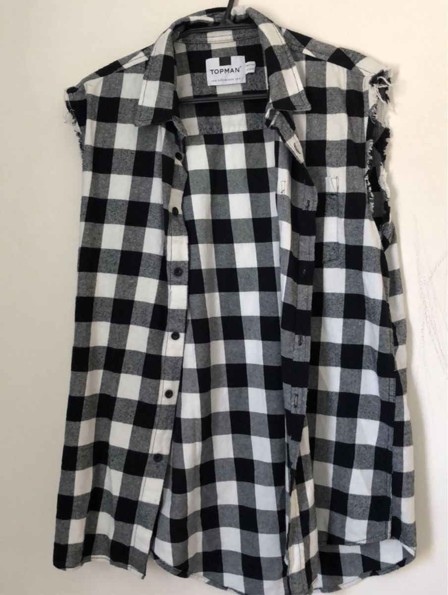 camisa xadrez masculina sem manga