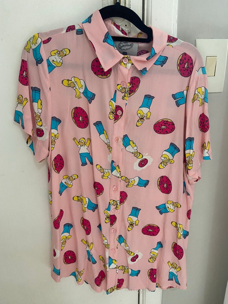 Camisa Simpsons Rosa | Camisa Masculina Renner Blue Steel Usado ...