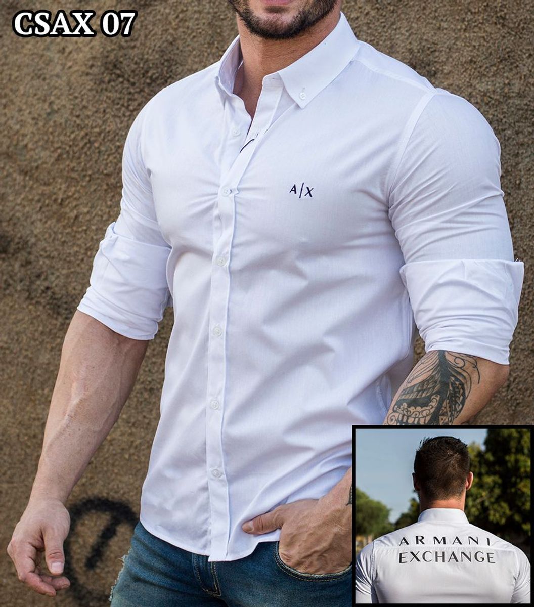 camisa social armani masculina