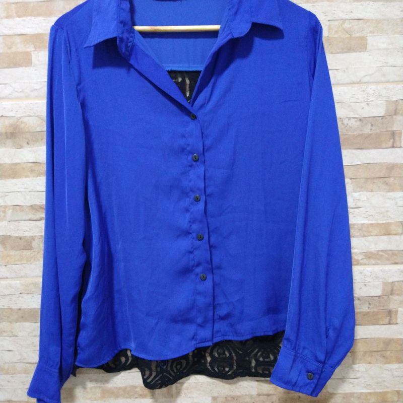 Camisa social sales azul royal