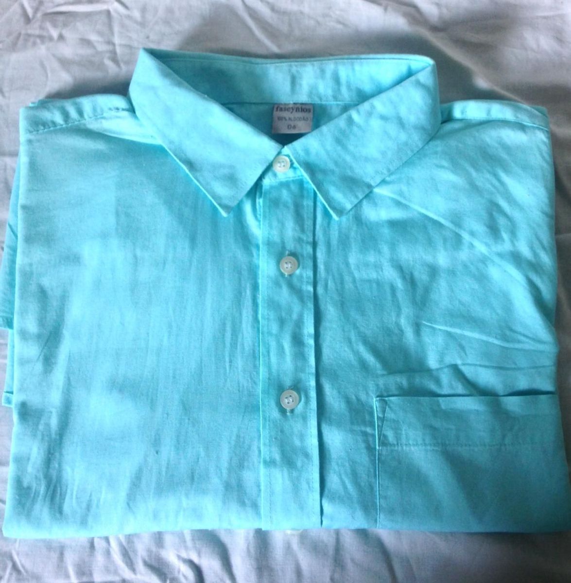 camisa azul turquesa masculina