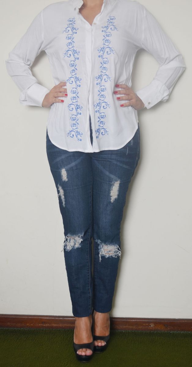 camisa social branca riachuelo