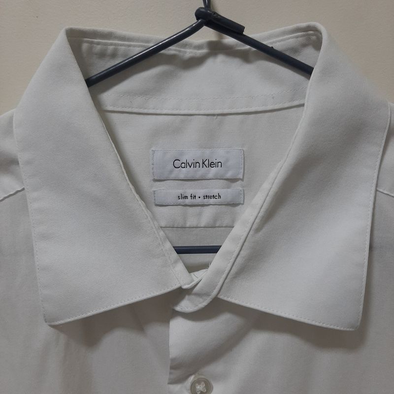 Camisa social best sale branca calvin klein