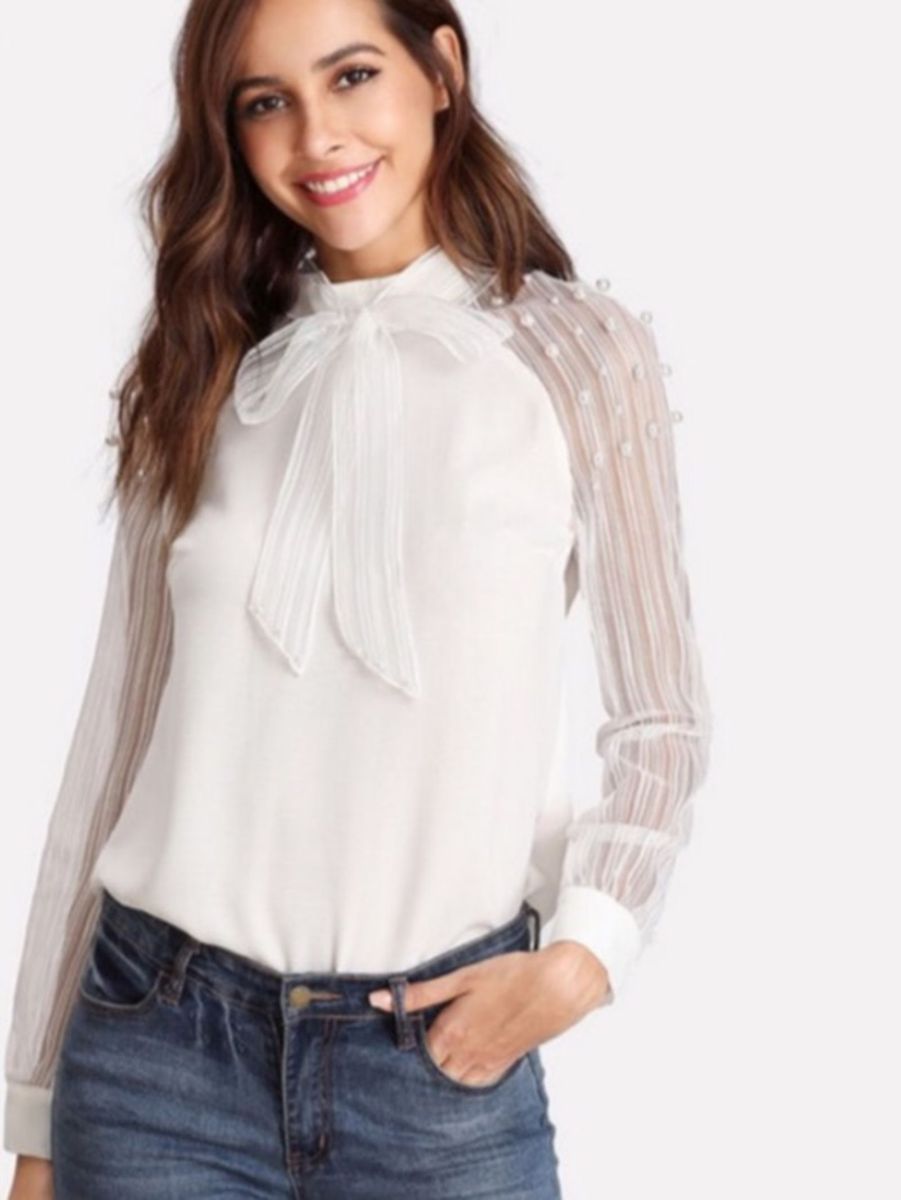 blusa branca feminina chique