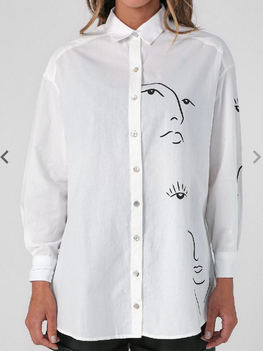 Camisa Social Branca Rosto Riachuelo Camisa Feminina Riachuelo