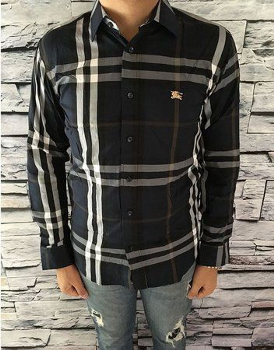 Camisa Social Burberry Original Preto Listrado | Camisa Masculina Burberry  Nunca Usado 35114876 | enjoei