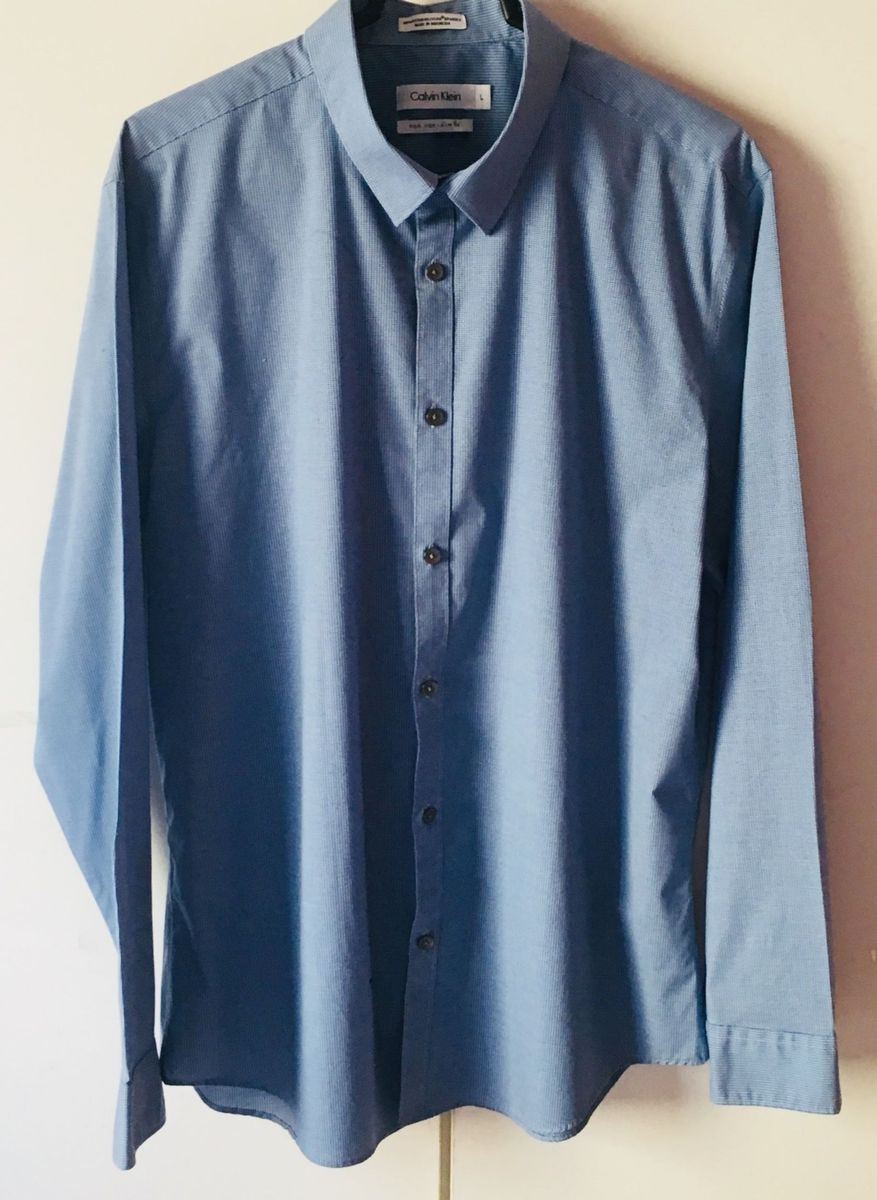 camisa social branca calvin klein