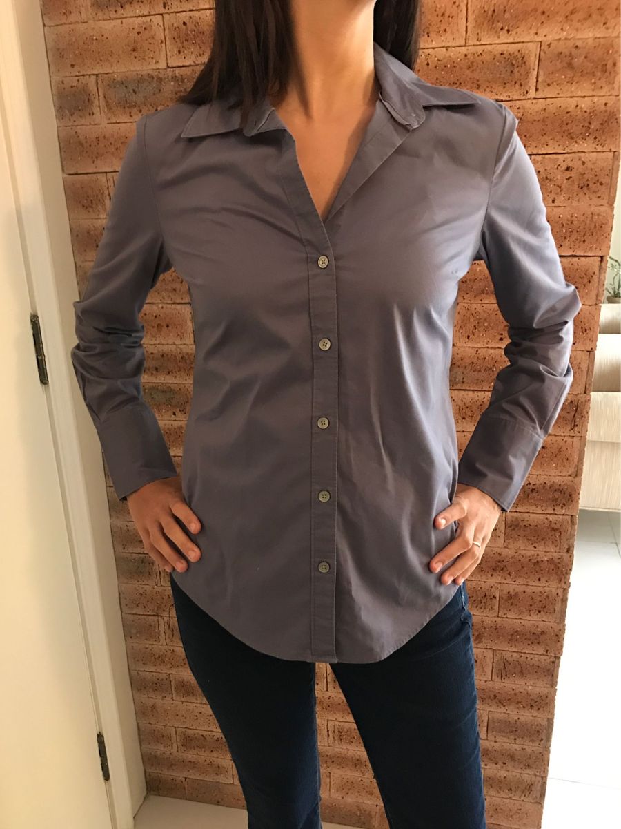 camisa social calvin klein feminina