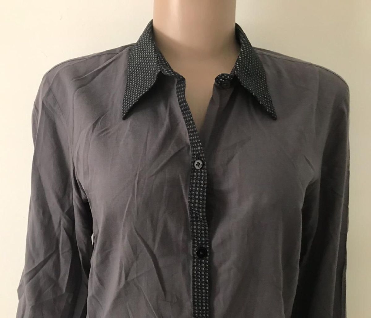 camisa social cinza feminina