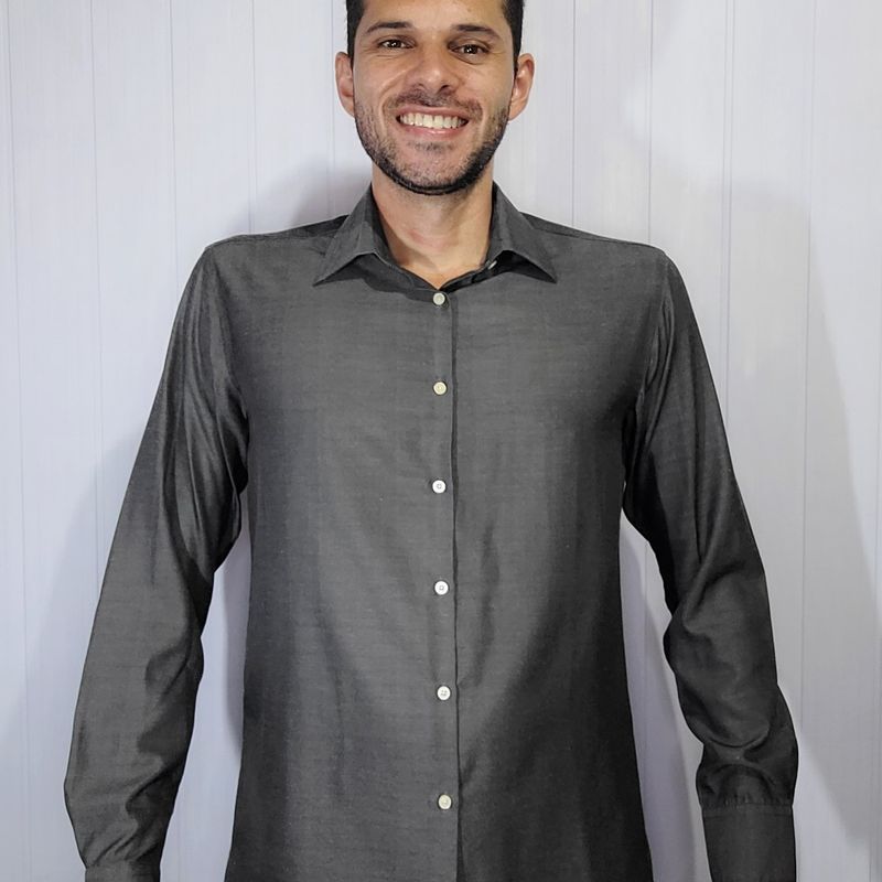 Camisa Masculina Slim Fit Grey