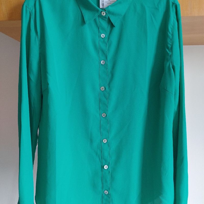 Camisa social feminina verde hot sale esmeralda