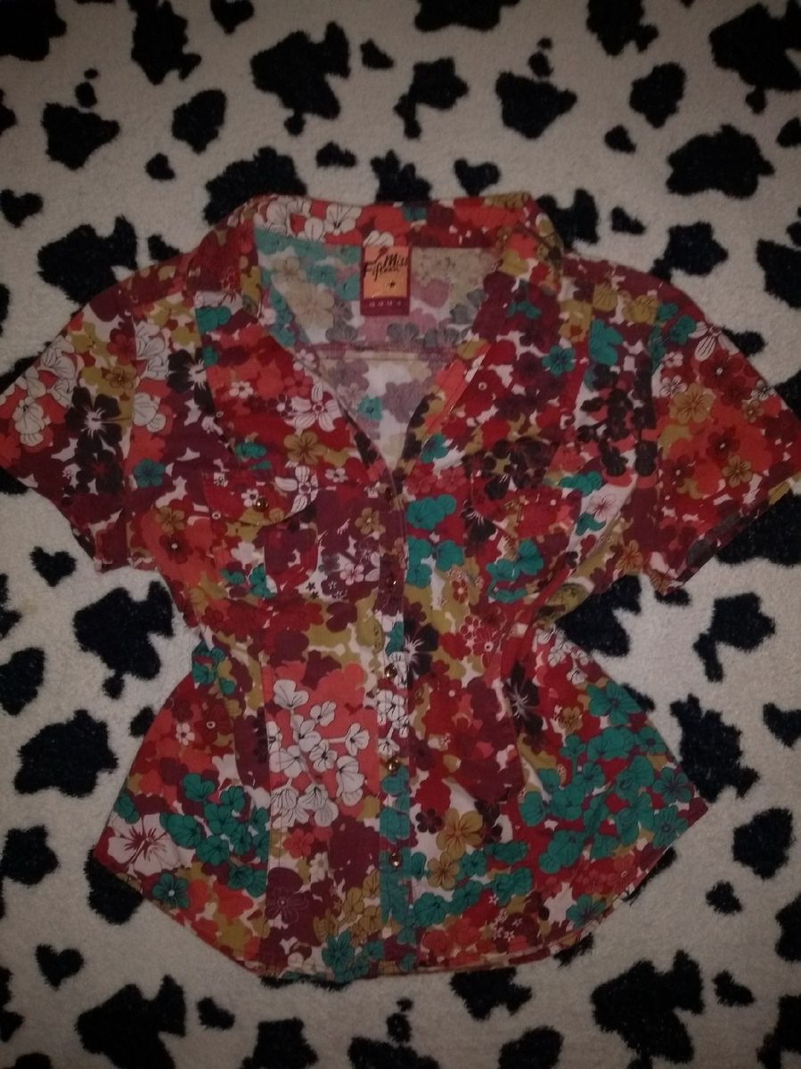camisa social feminina florida