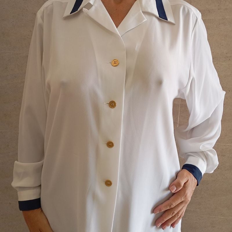 Shops camisa branca seda feminina